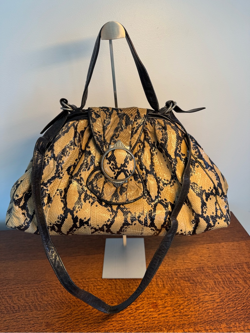 Sharif Vintage Genuine Python Snakeskin Shoulder Bag